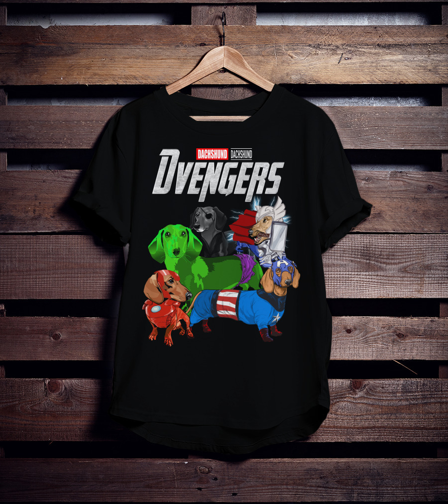 Dachshund Dvengers Dogs In Superhero Costumes T-Shirt