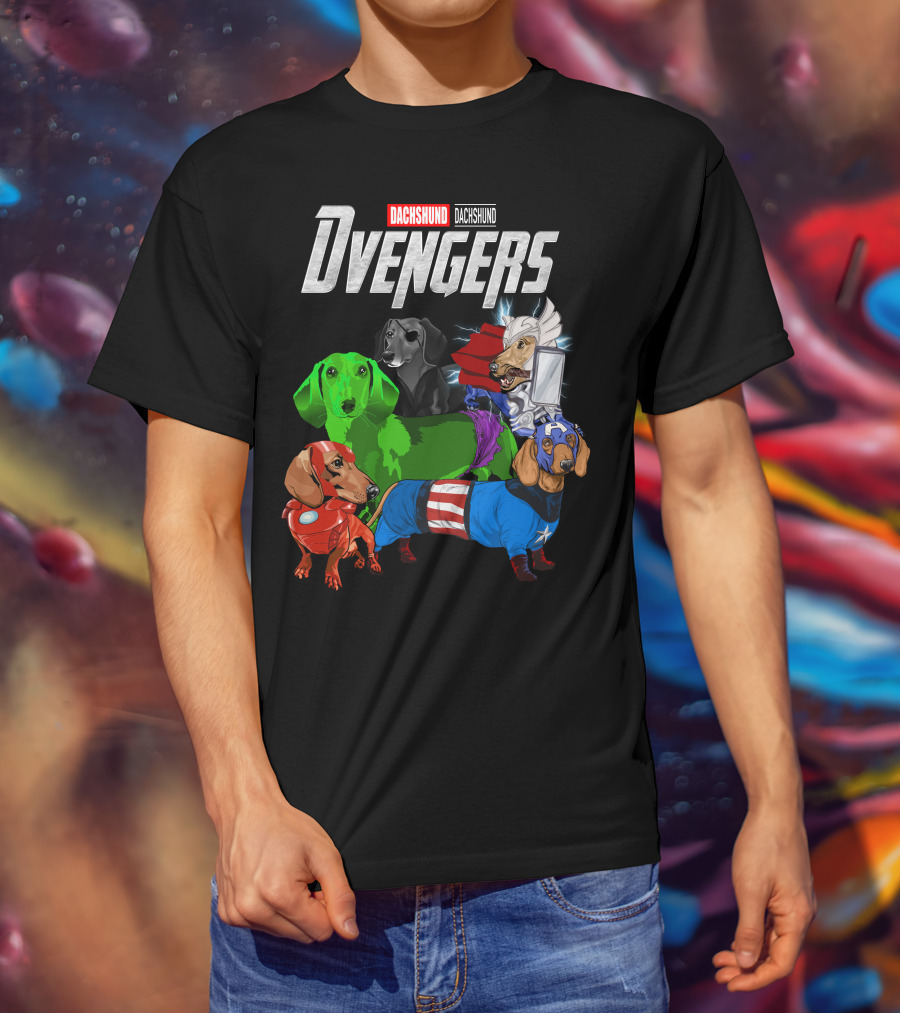 Dachshund Dvengers Dogs In Superhero Costumes T-Shirt