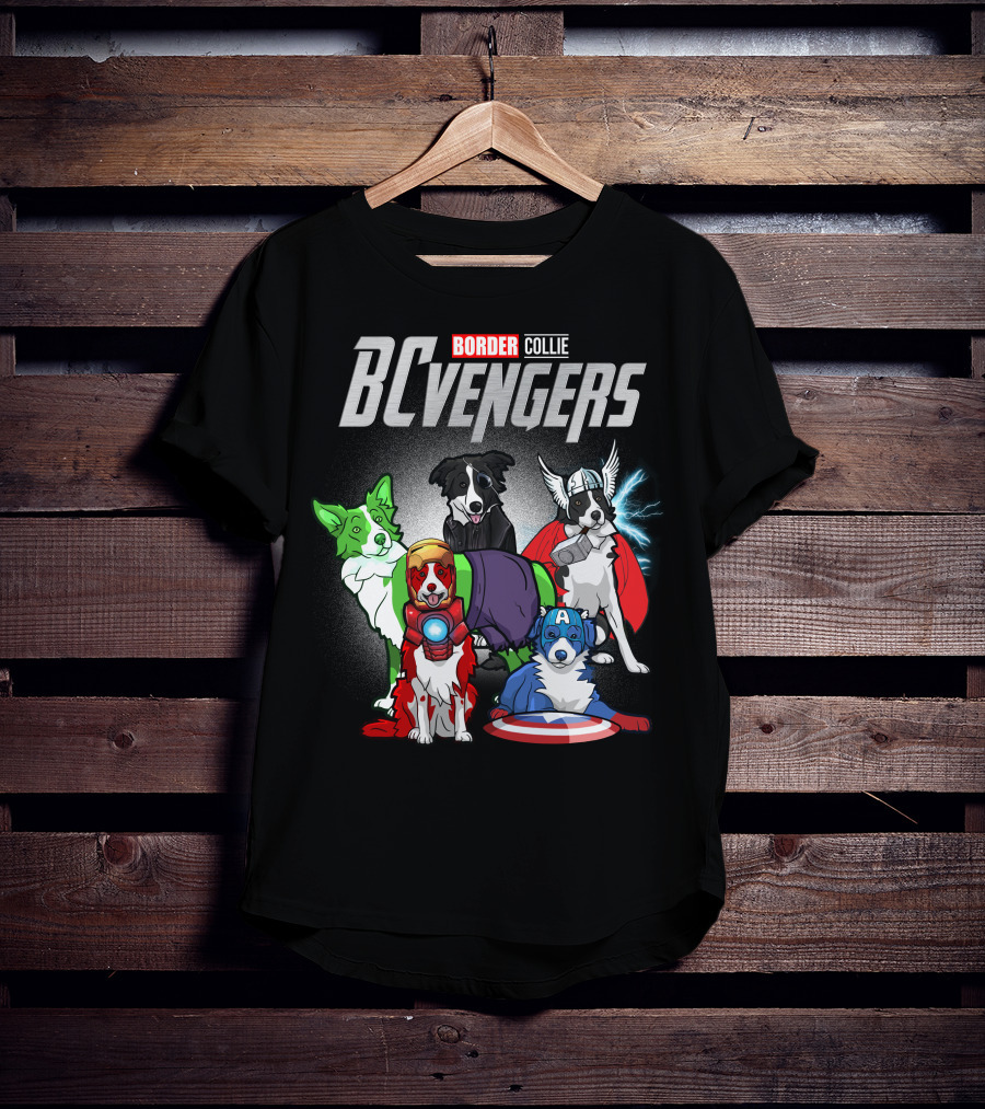 Border Collie BCvenger Superhero Dogs Ensemble T-Shirt
