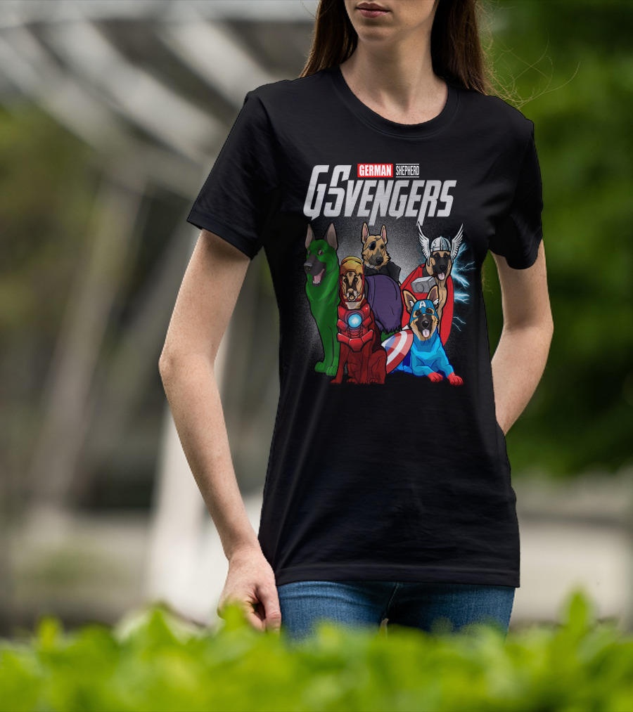German Shepherd GSvengers Avengers Parody Dogs T-Shirt