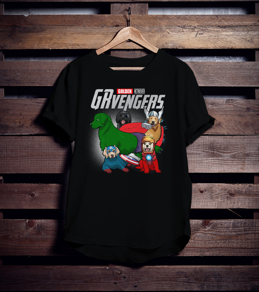 Golden Retriever GRvengers Superhero Dogs T-Shirt