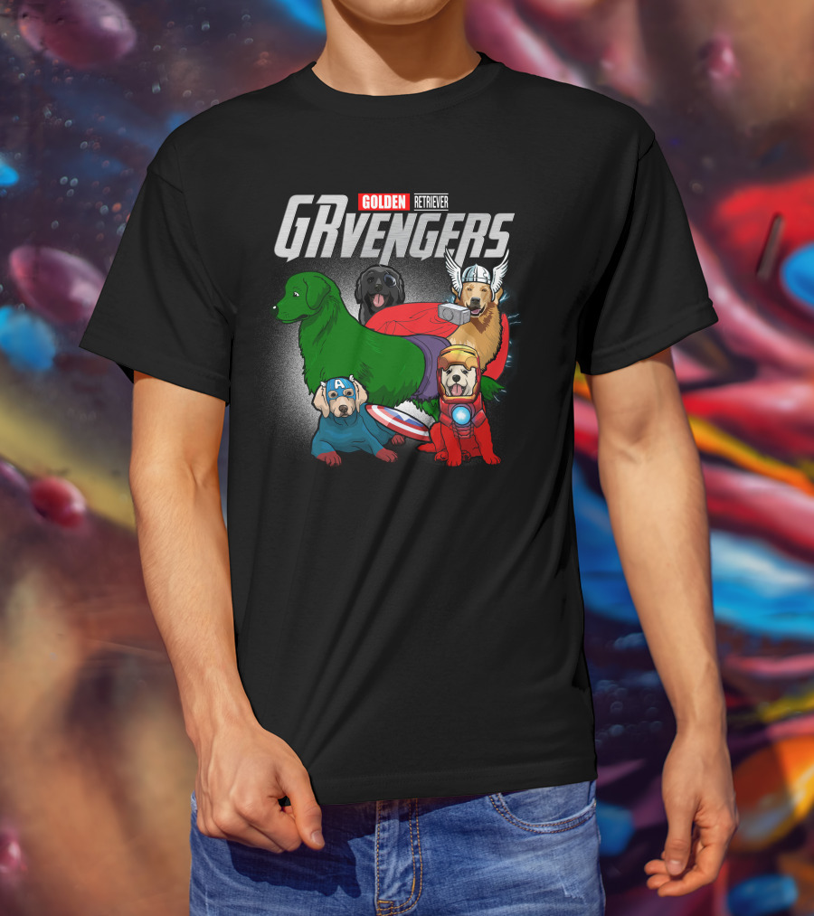 Golden Retriever GRvengers Superhero Dogs T-Shirt