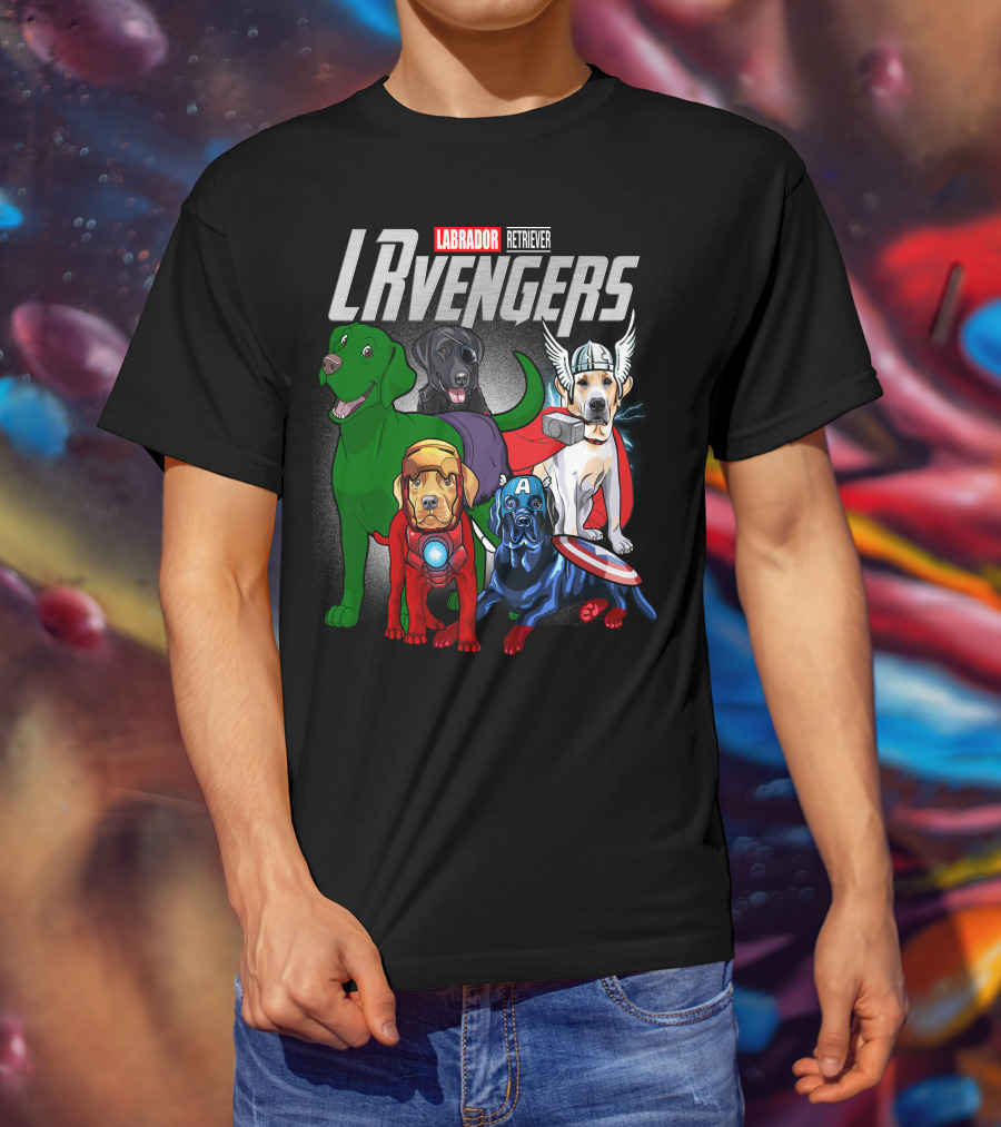 Labrador Retriever LRvengers Superhero Dogs Assemble T-Shirt