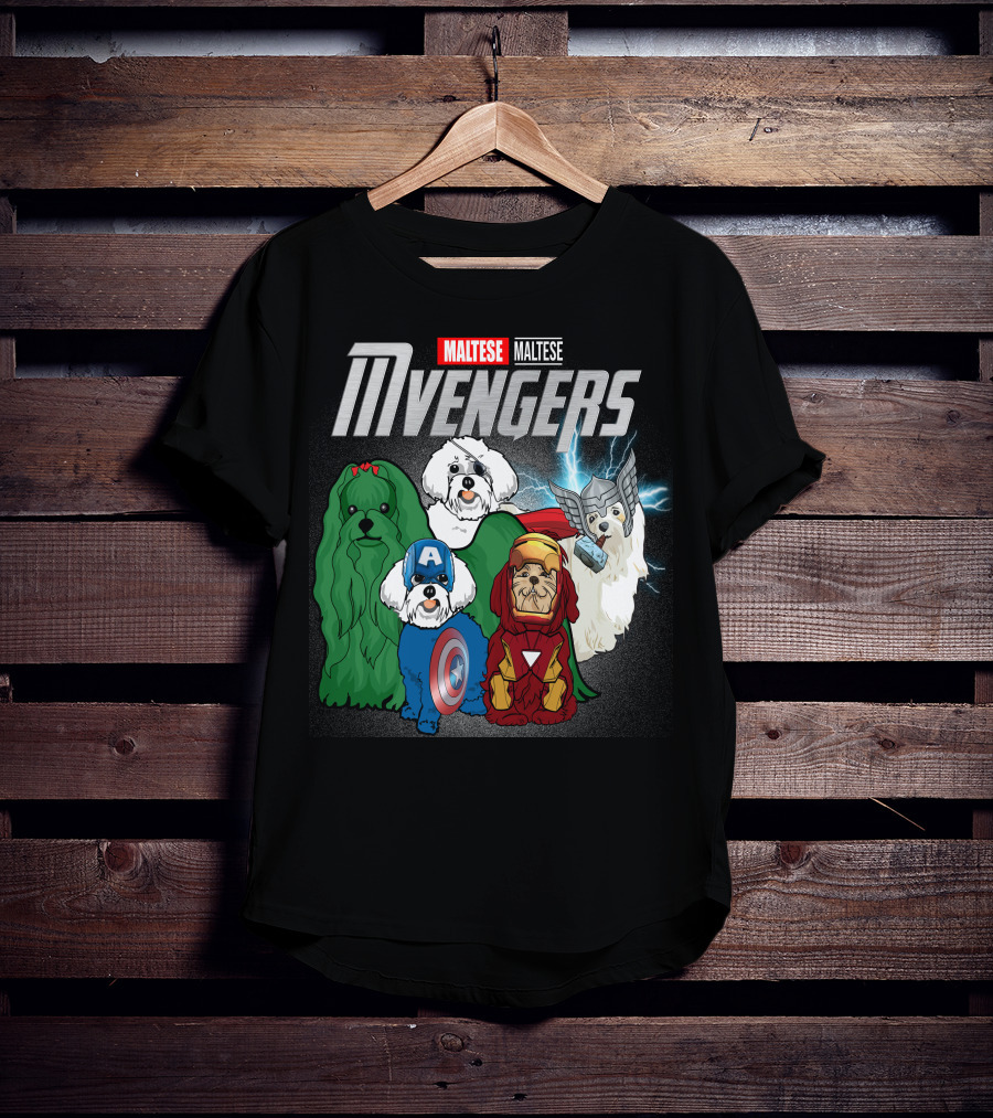 Maltese Mvengers Superhero Dogs T-Shirt