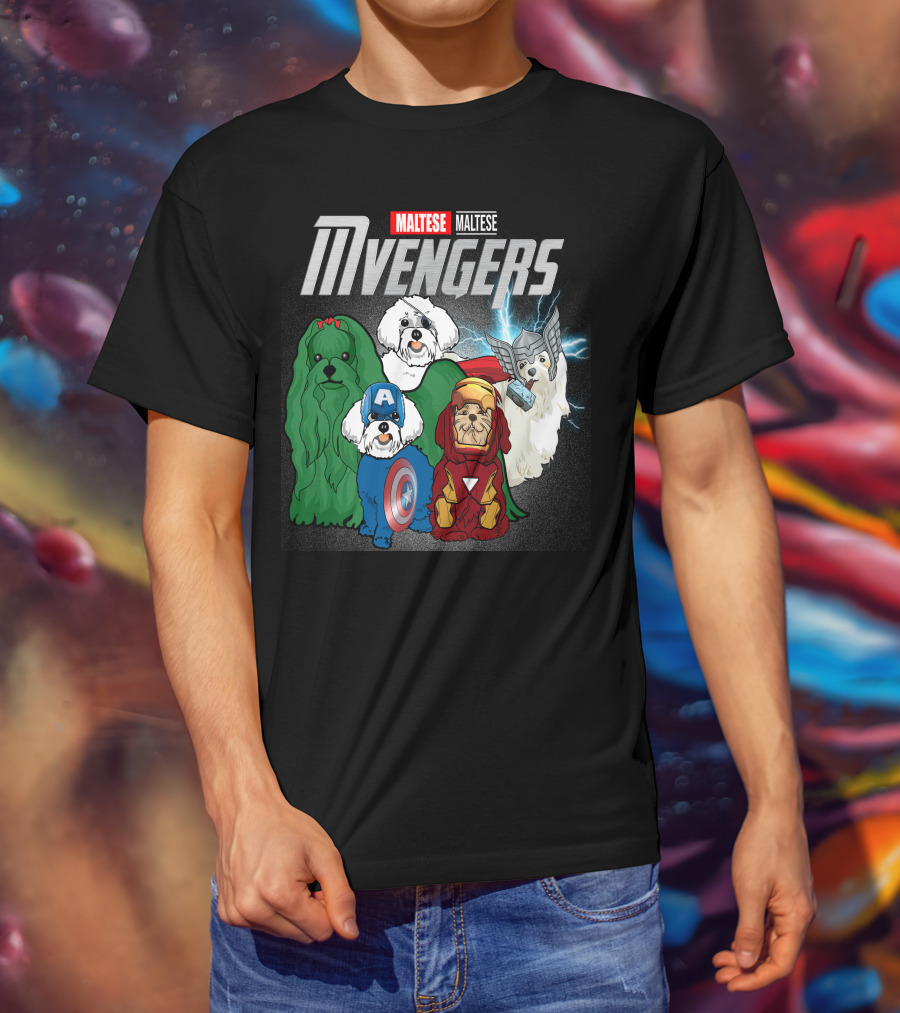 Maltese Mvengers Superhero Dogs T-Shirt