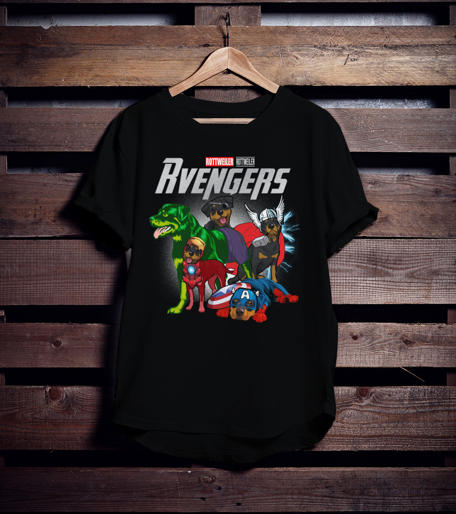 Rottweiler Rvengers Superhero Dogs T-Shirt