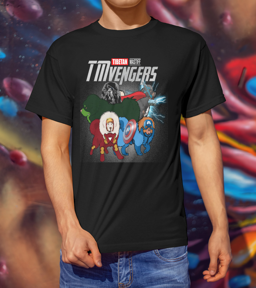 Tibetan Mastiff TMvengers Heroic Team-Up T-Shirt