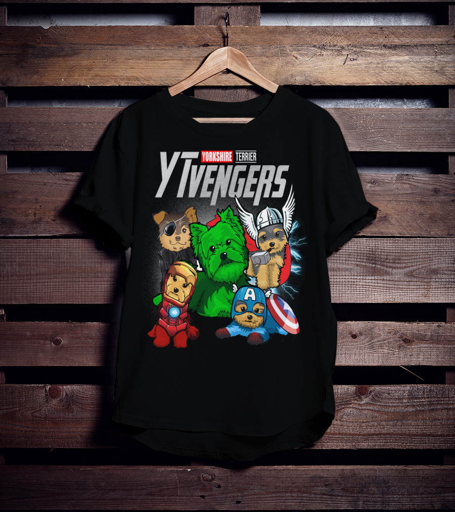 Yorkshire Terrier YTvengers Superhero Pups In Iconic Costumes T-Shirt
