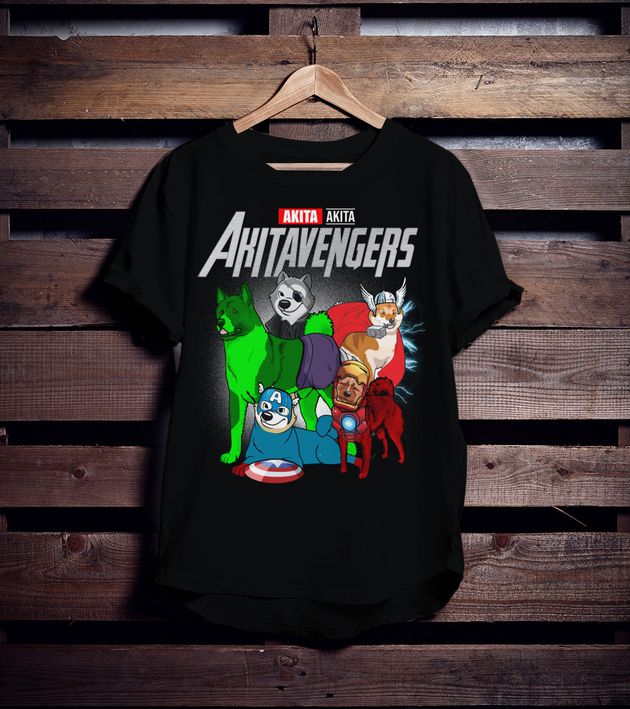 Akita Akitavengers Marvel Dog Heroes T-Shirt