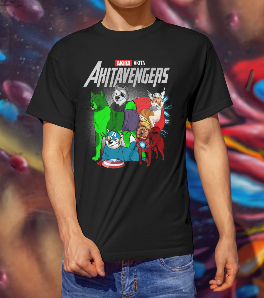 Akita Akitavengers Marvel Dog Heroes T-Shirt