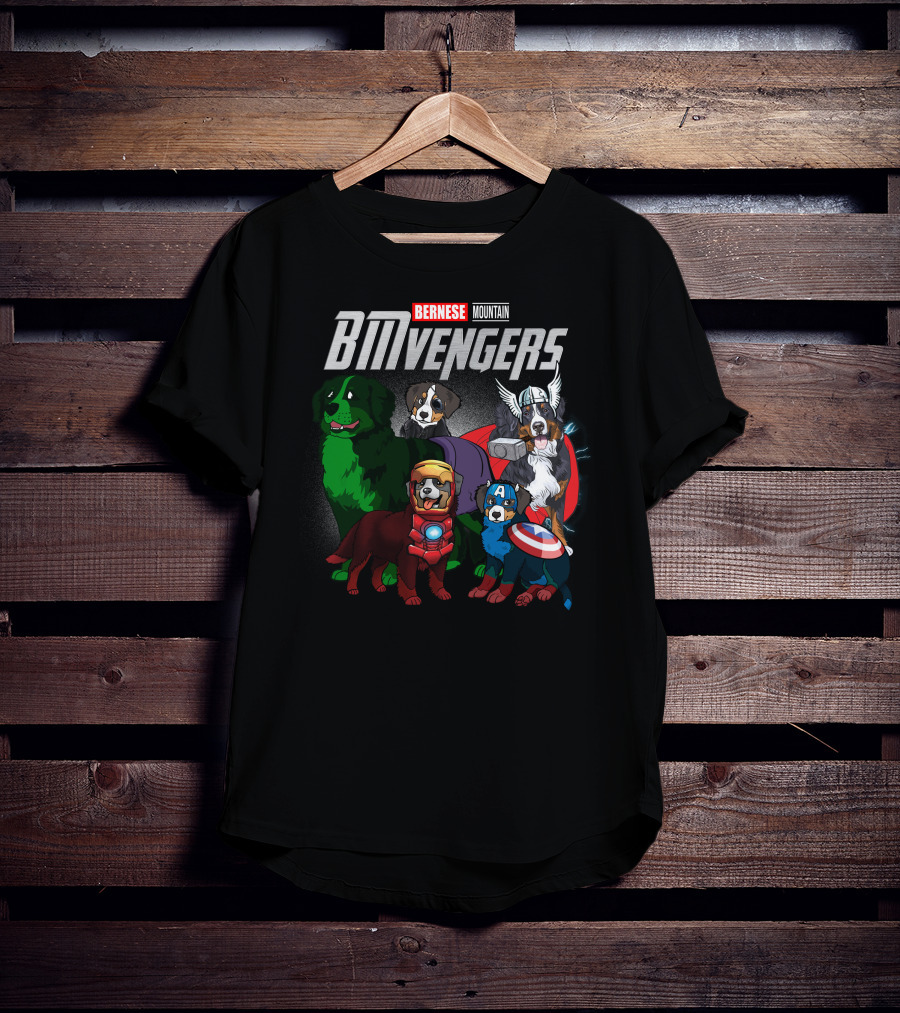 Bernese Mountain BMvengers Dog Avengers Superhero T-Shirt