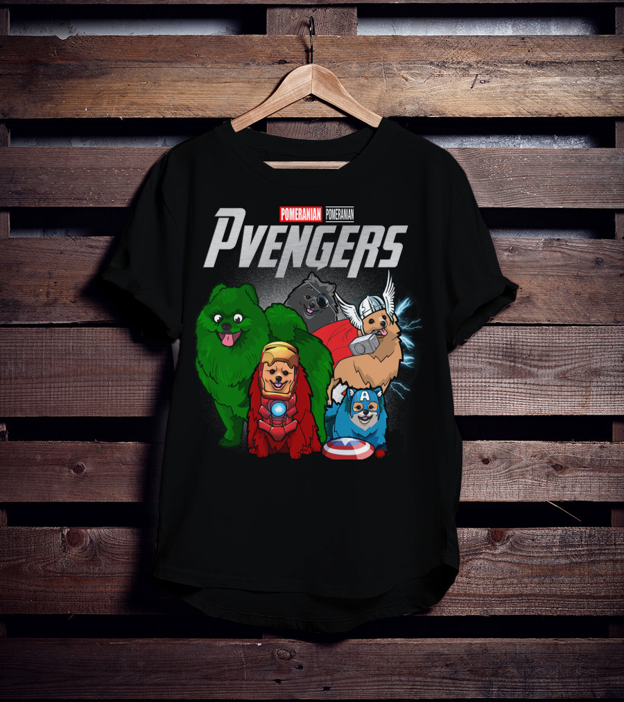 Pomeranian Pvengers Avengers Dog Superhero T-Shirt