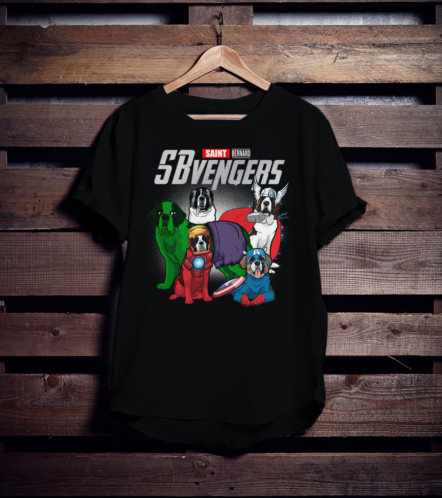 Saint Bernard SBvengers Avengers-Inspired Dog Heroes T-Shirt