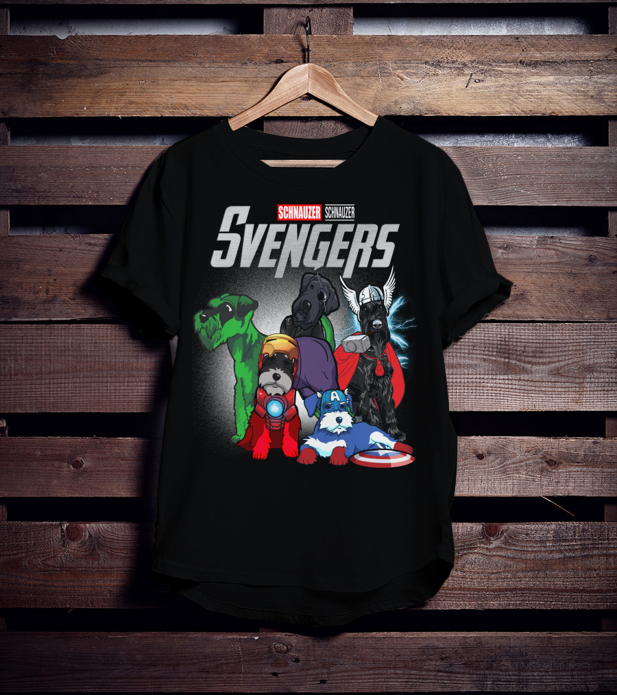 Schnauzer Svengers Marvel Parody With Superhero Dogs T-Shirt