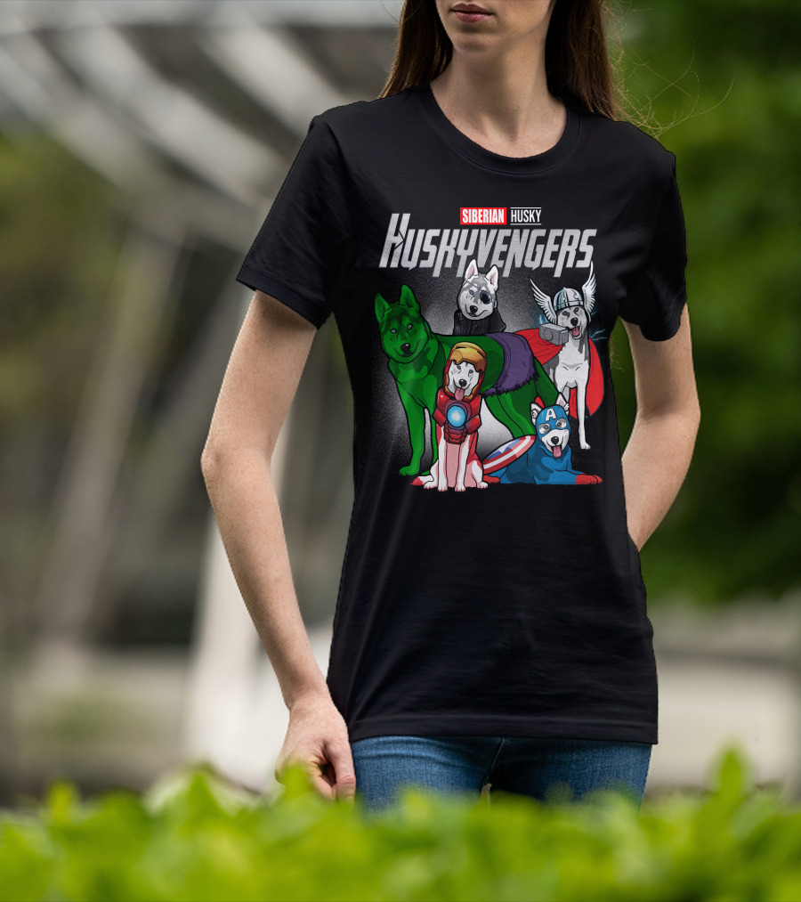 Siberian Husky Huskyvengers Superhero Dogs T-Shirt