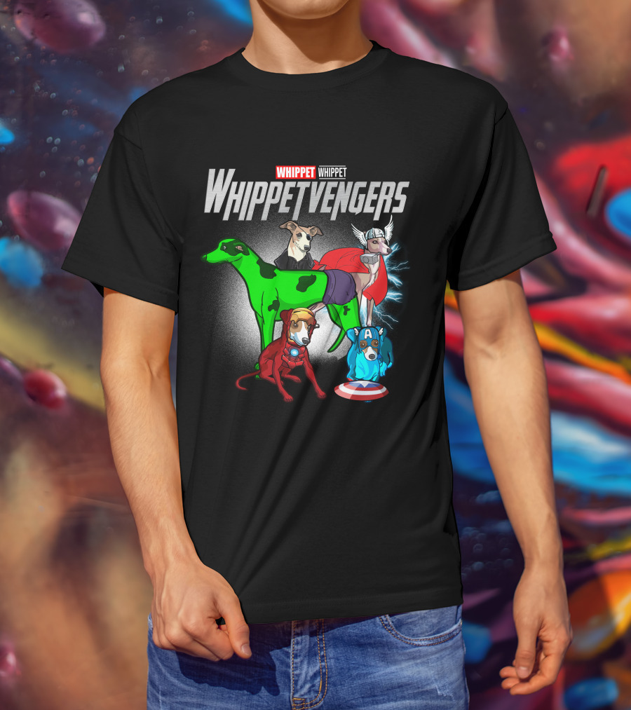Whippet Whippetvengers Marvel Avengers Parody Dogs T-Shirt