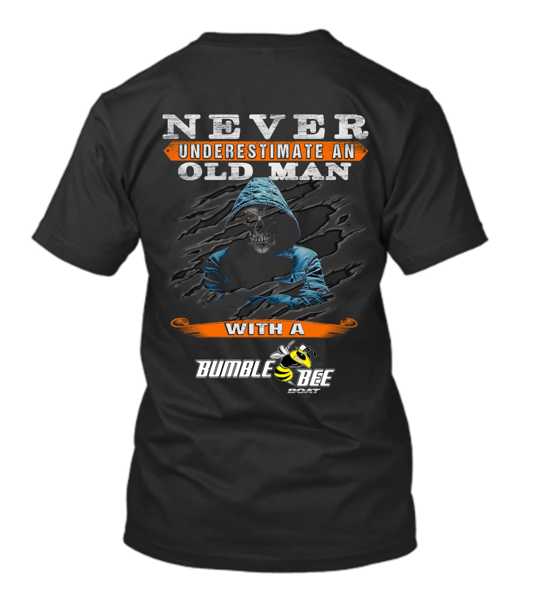 NEVER UNDERESTIMATE AN OLD MAN WITH A BUMBLE BEE BOAT T-Shirt