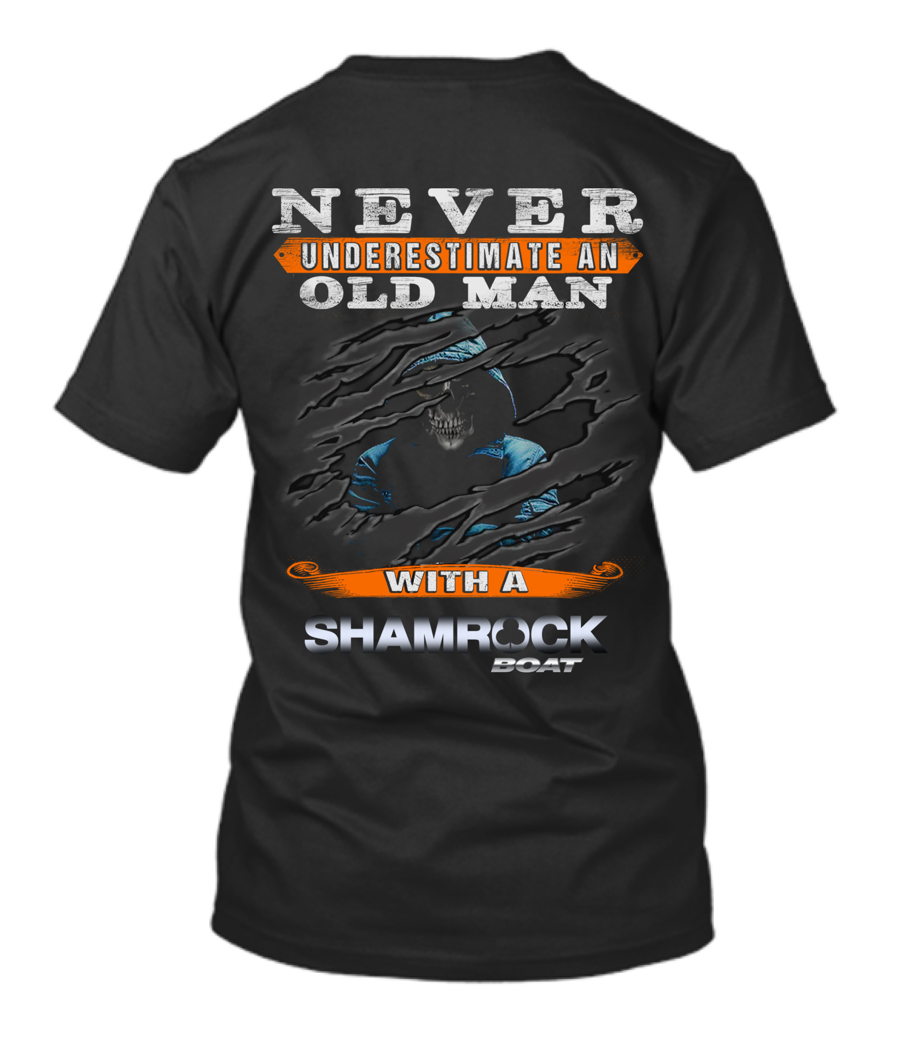 NEVER UNDERESTIMATE AN OLD MAN WITH A SHAMROCK BOAT T-Shirt