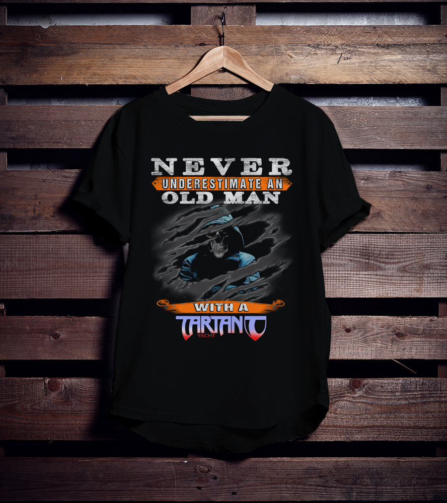 NEVER UNDERESTIMATE AN OLD MAN WITH A TARTAN1 YACHT T-Shirt