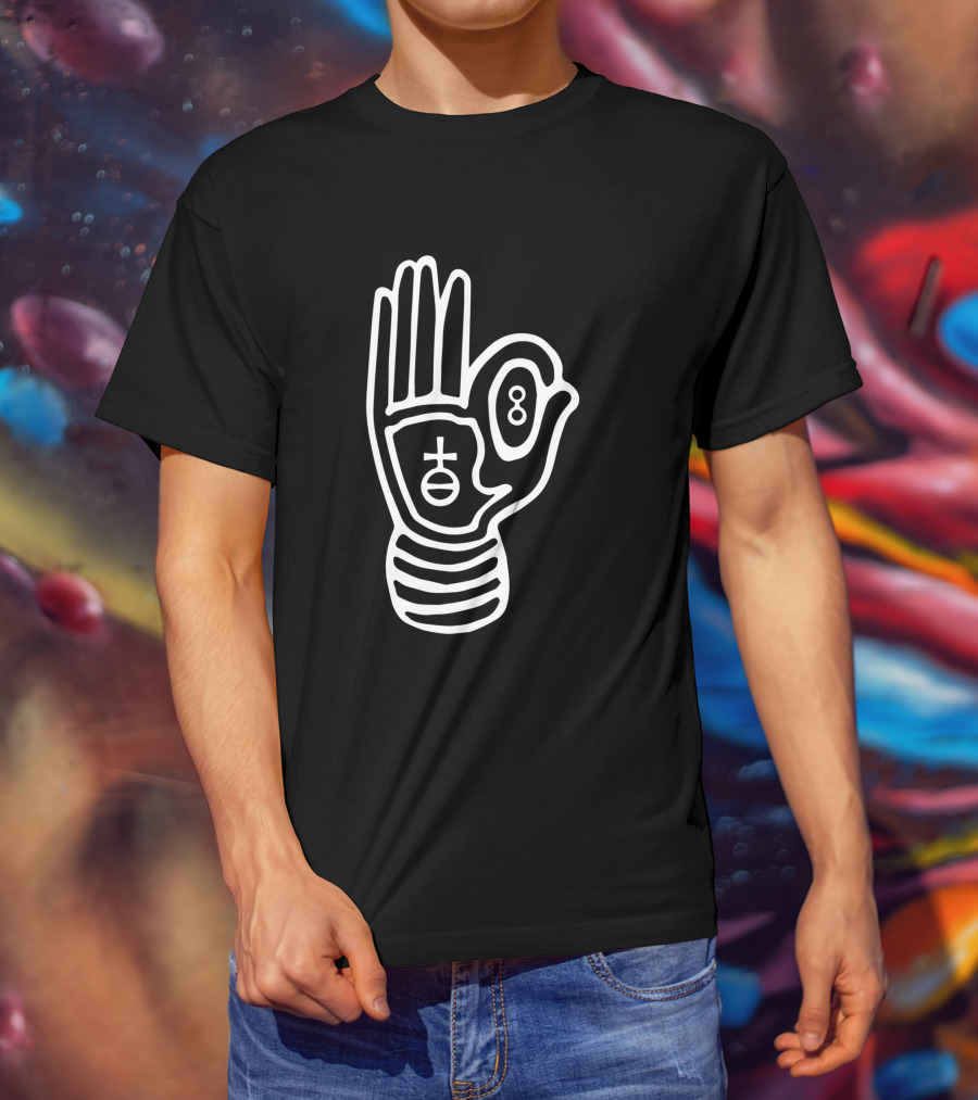 6 Fingered Hand With Symbolic Circle And Eight T-Shirt
