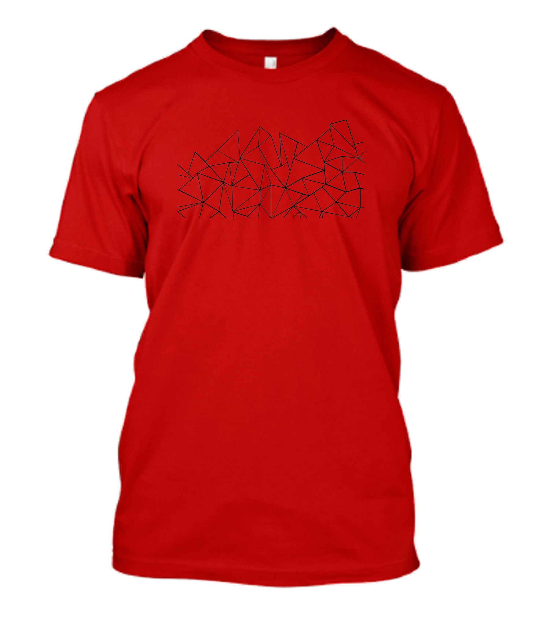 Ab Peaks Geometric Triangles Pattern Minimalist Black T-Shirt