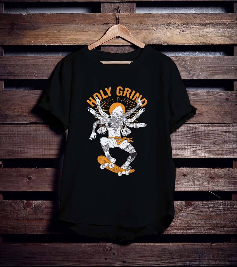 Holy Grind Skateboarding Deity Multilimb Monochrome T-Shirt