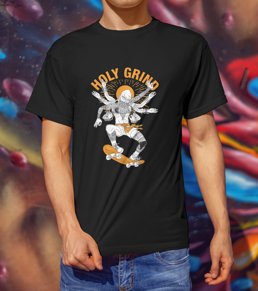 Holy Grind Skateboarding Deity Multilimb Monochrome T-Shirt