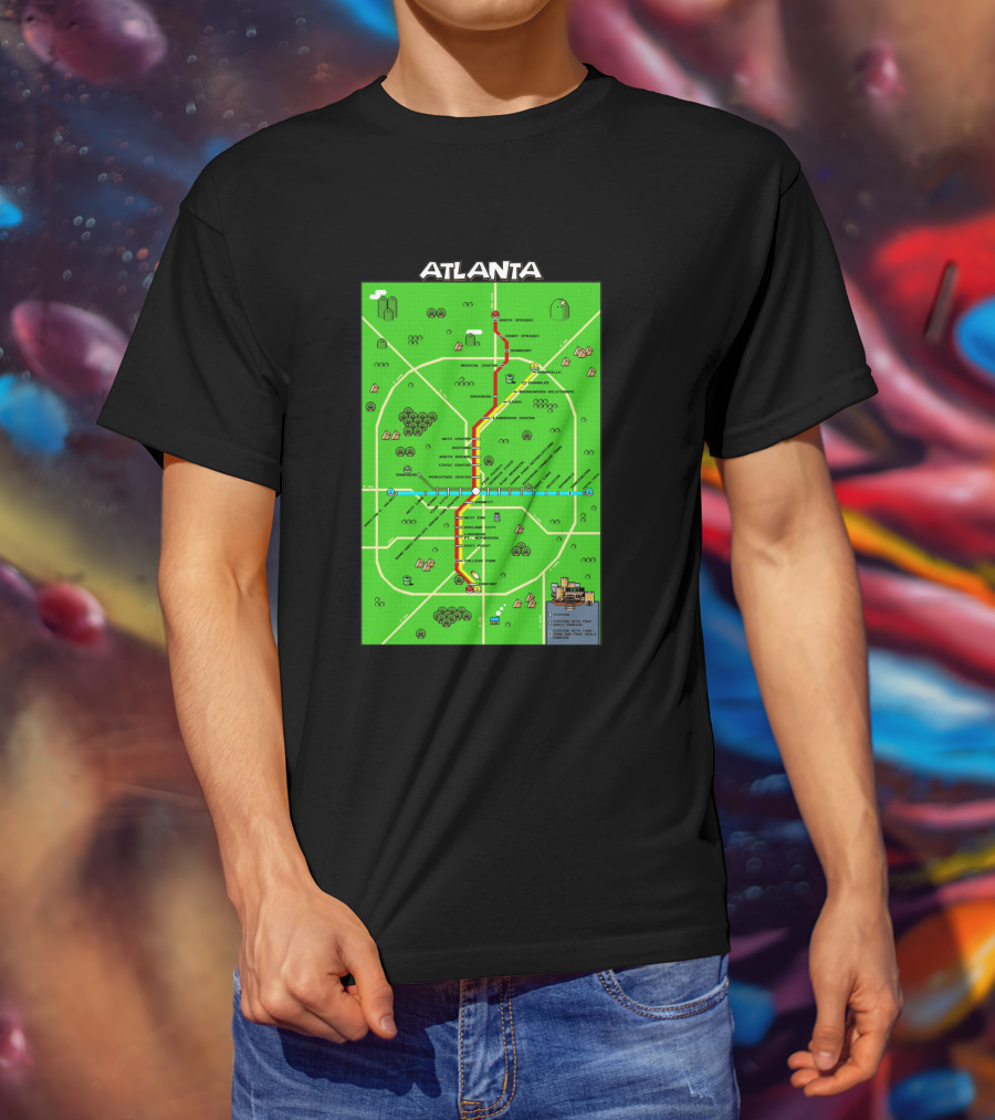 Atlanta Transit Map Super Mario Style 286711 T-Shirt
