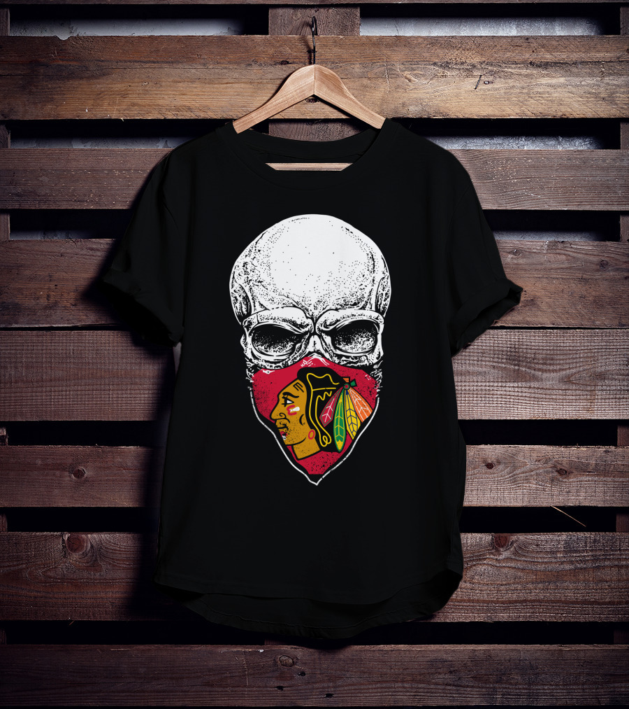 Chicago Blackhawks Skull Mask T-Shirt