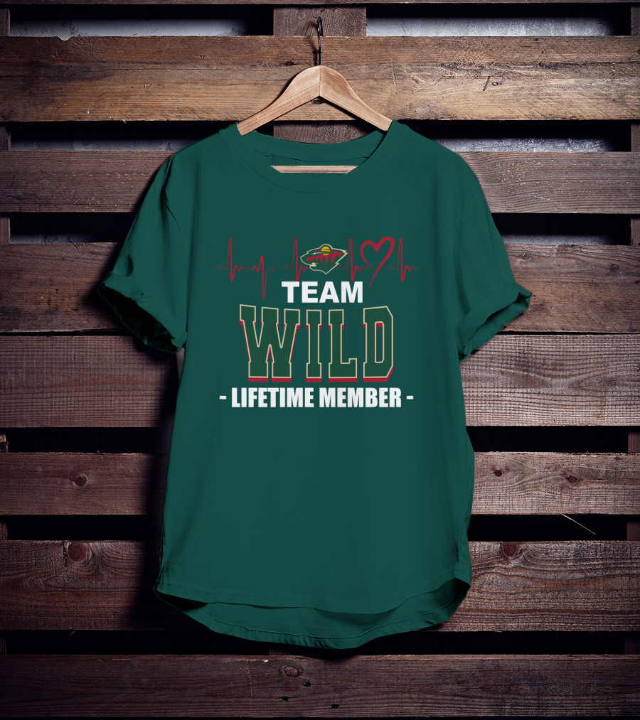 Team Minnesota Wild Lifetime Member Heartbeat T-Shirt