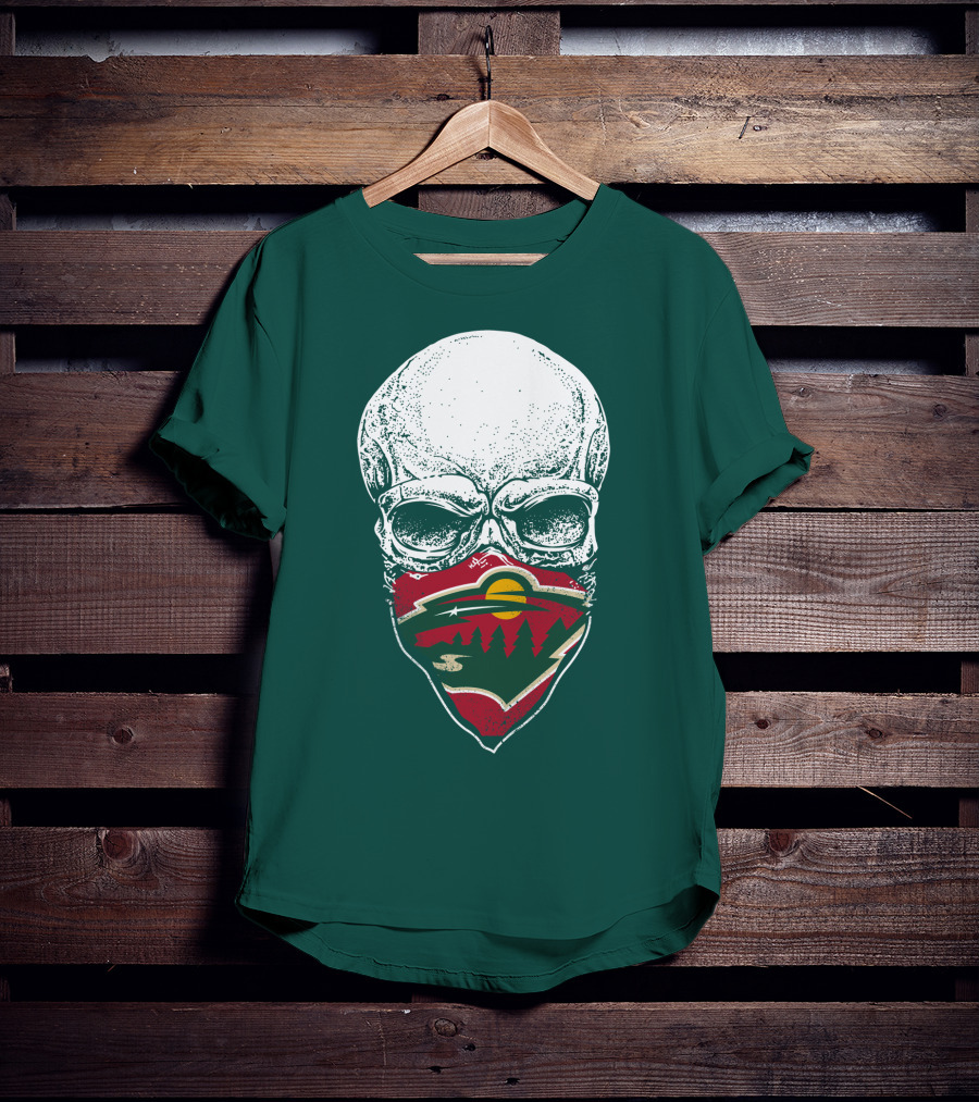Minnesota Wild Hockey Skull Logo Bandana T-Shirt