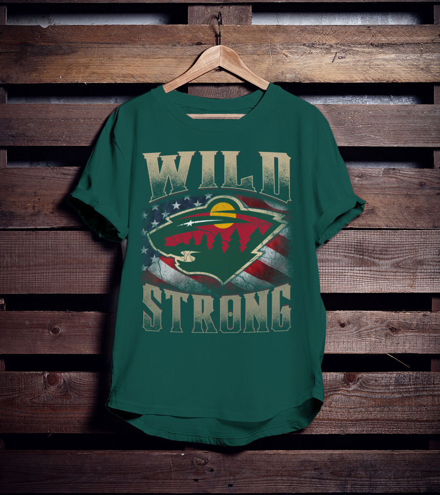Minnesota Wild Strong American Flag T-Shirt