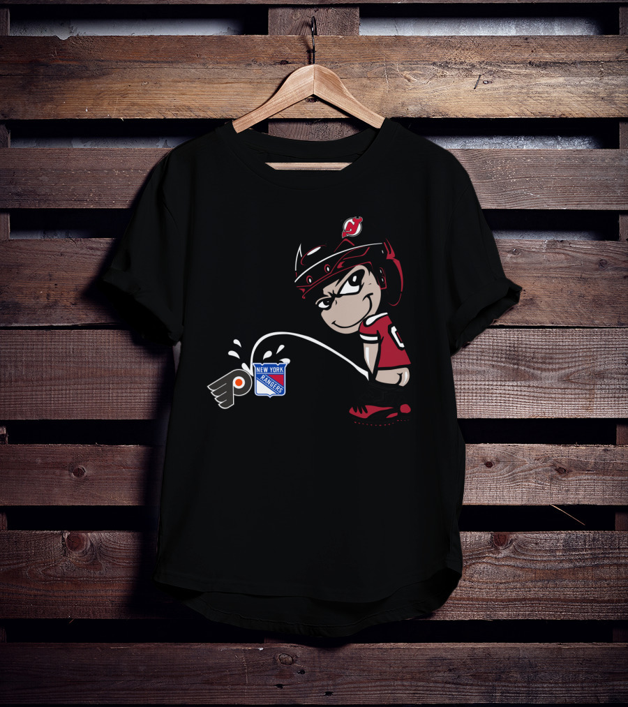 New Jersey Devils Rivalry With Philadelphia Flyers And New York Rangers T-Shirt