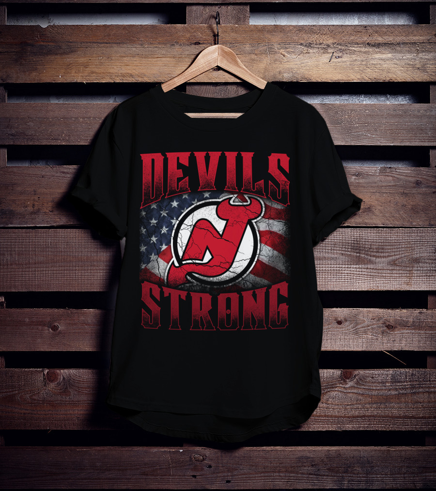 New Jersey Devils Strong American Flag T-Shirt