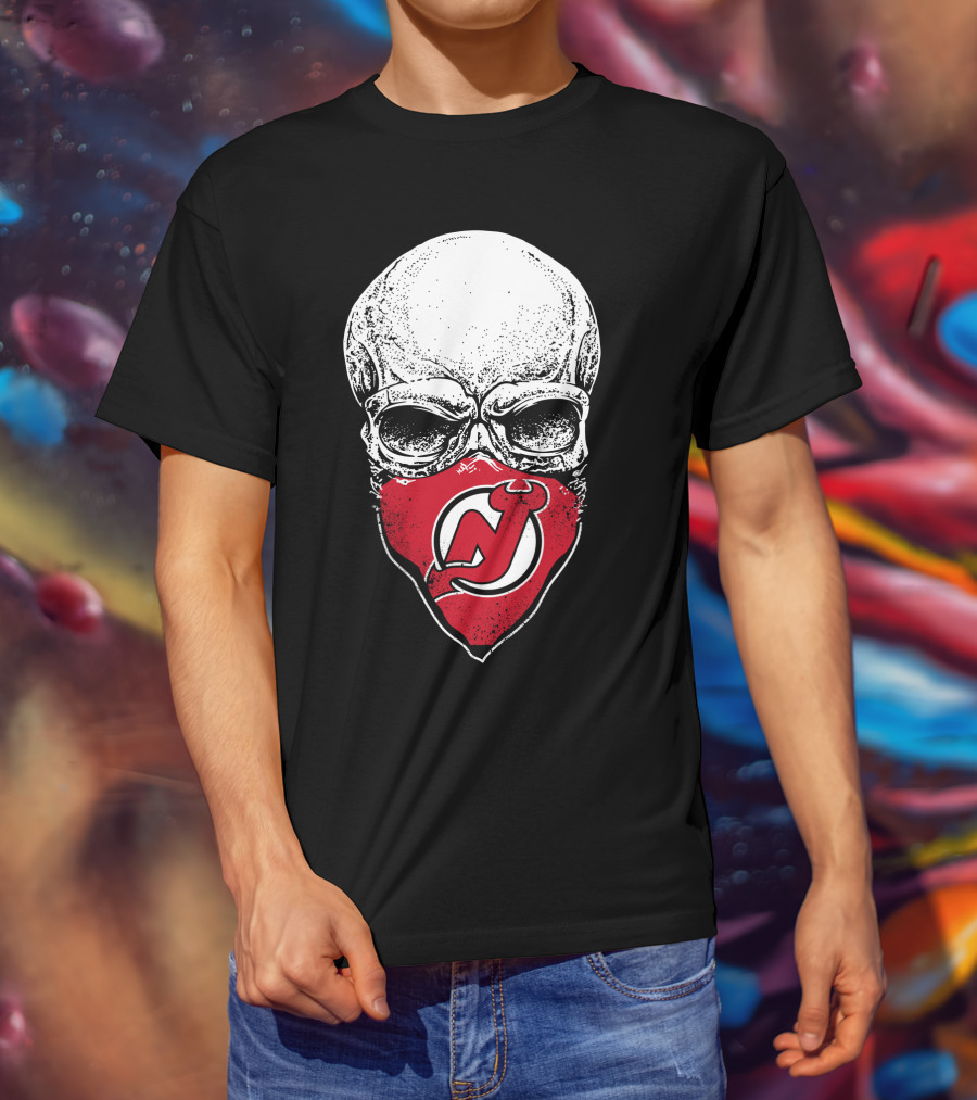 New Jersey Devils Skull Bandana T-Shirt