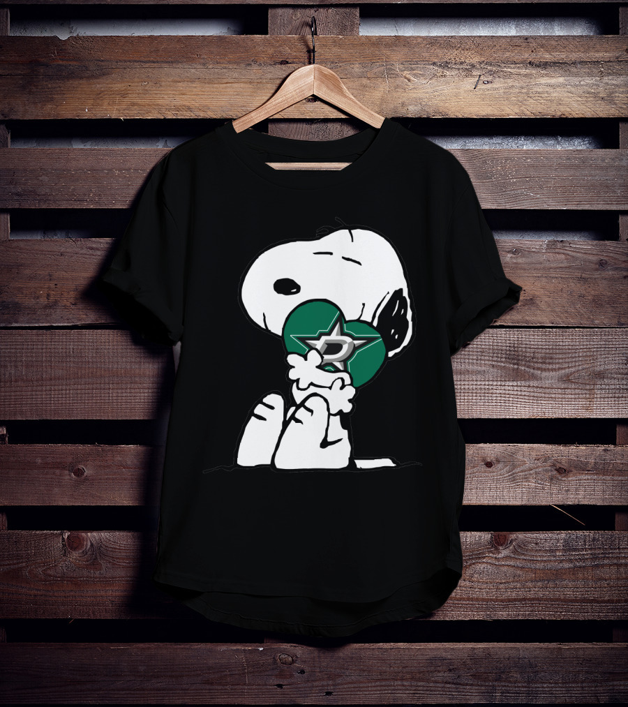 Snoopy Dallas Stars Hugging Nhl Hockey T-Shirt