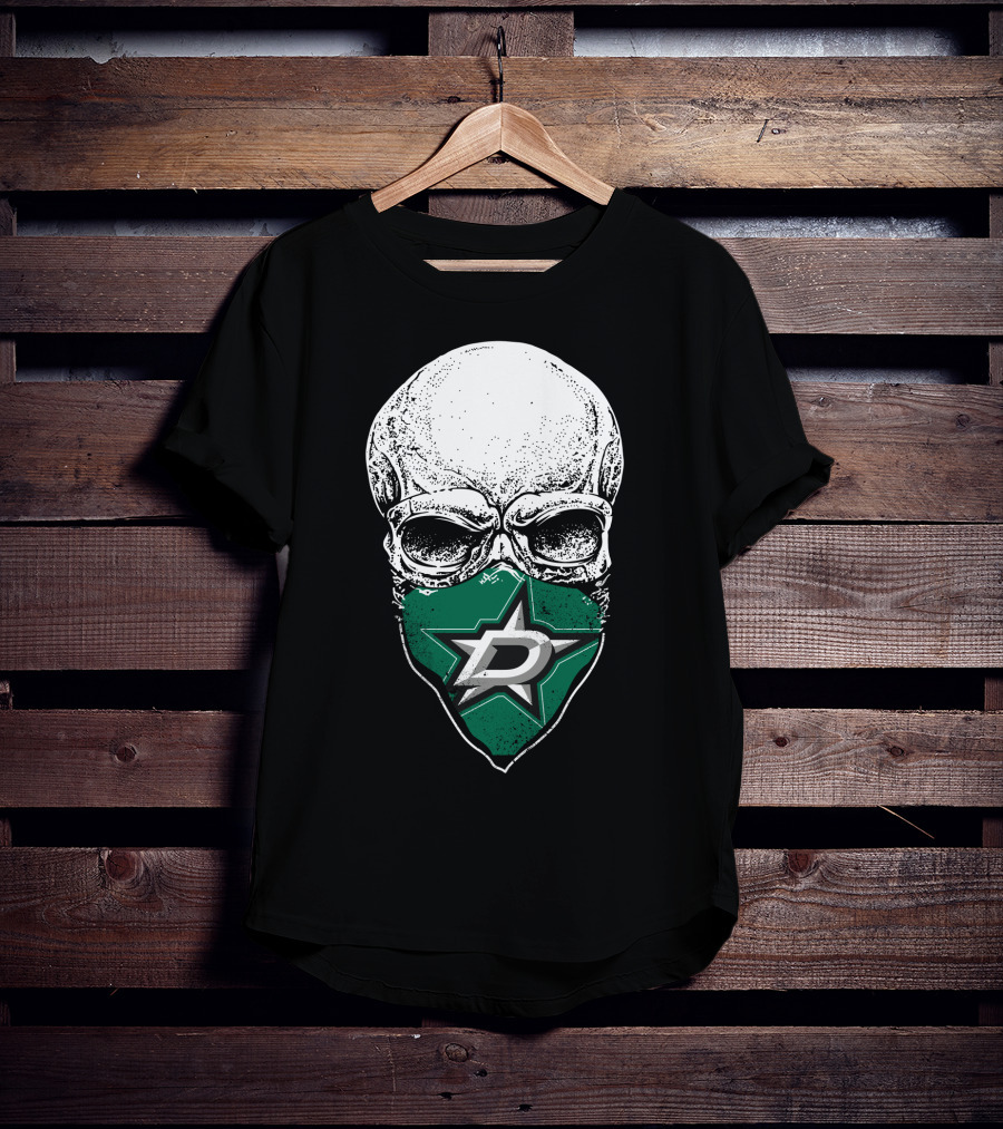 Dallas Stars Logo Over Skull T-Shirt
