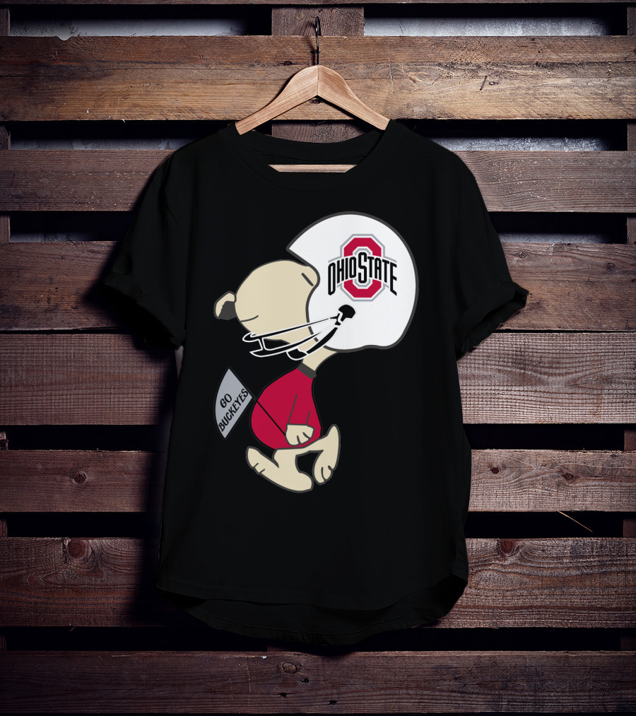 Snoopy Ohio State Buckeyes Go Buckeyes Football Helmet T-Shirt