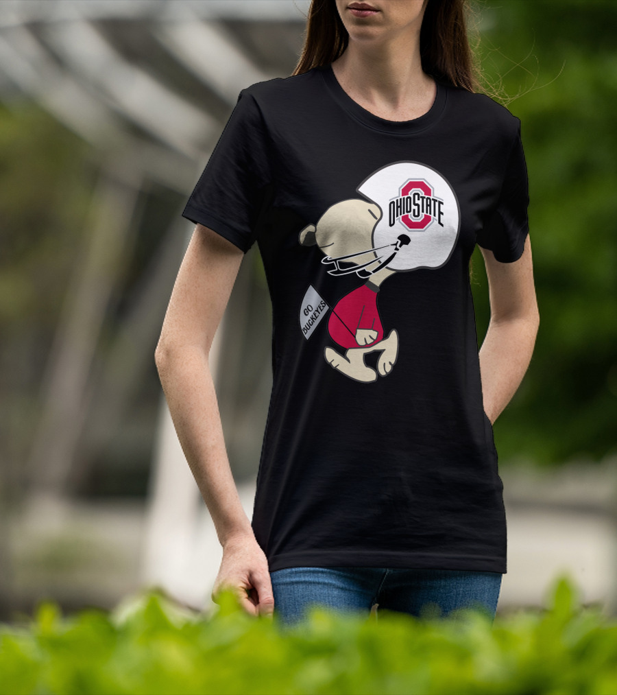 Snoopy Ohio State Buckeyes Go Buckeyes Football Helmet T-Shirt