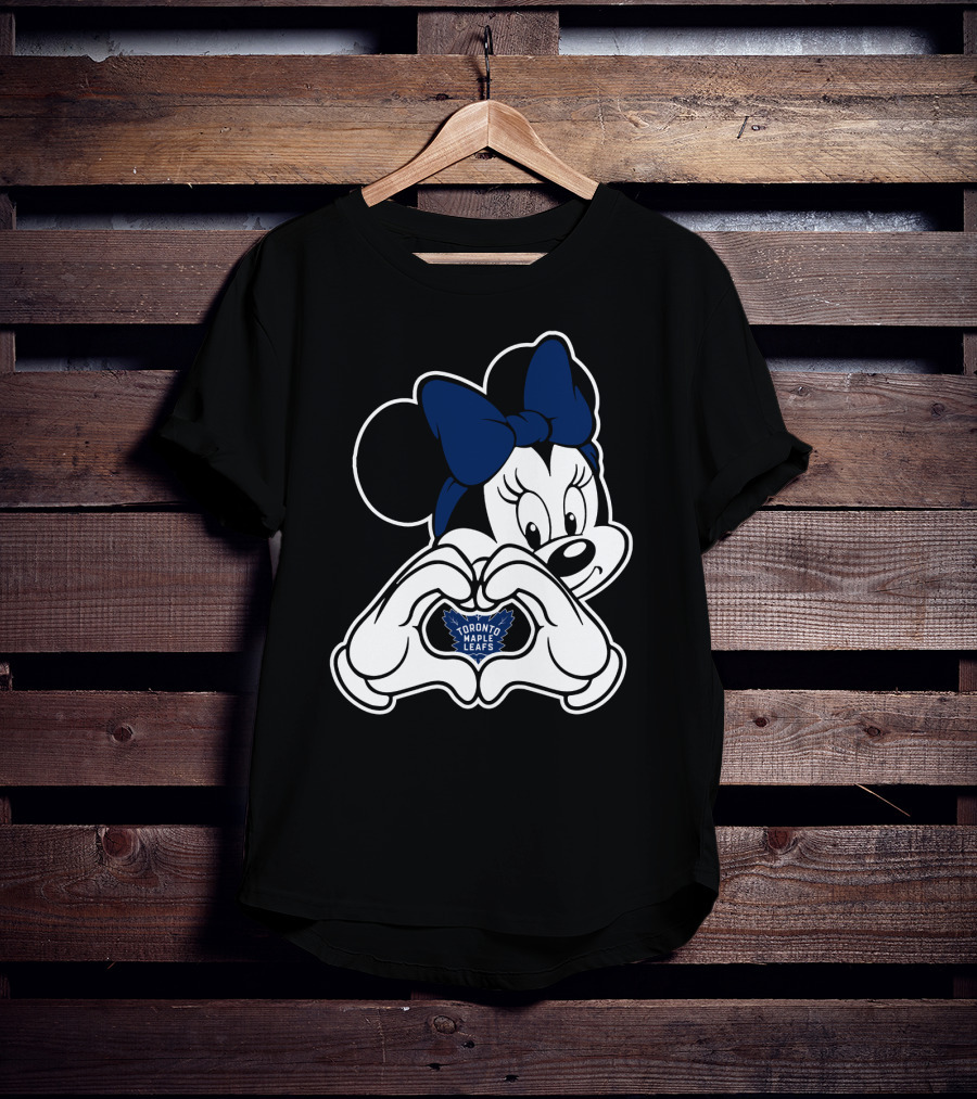Toronto Maple Leafs Minnie Mouse Heart Hands T-Shirt