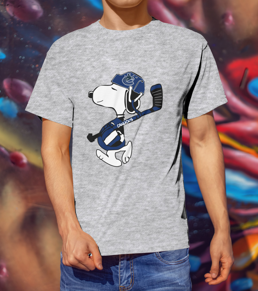 Vancouver Canucks Snoopy Hockey Player T-Shirt