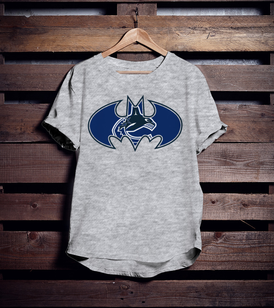 Vancouver Canucks Orca Batman Logo Fusion T-Shirt