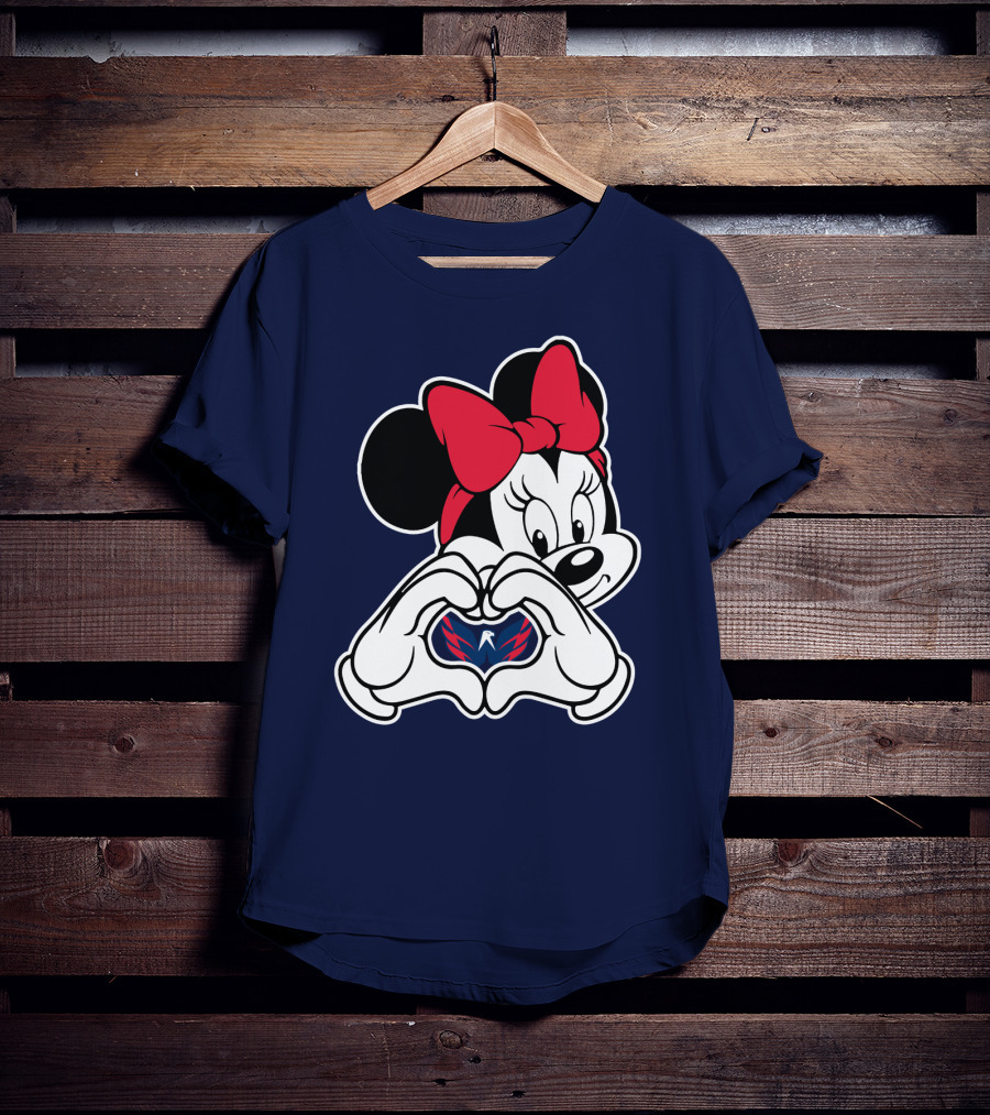 Minnie Mouse Heart Hands Washington Capitals T-Shirt