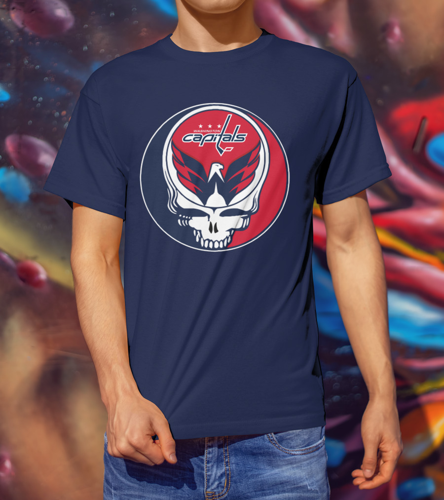 Washington Capitals Deadheads Hockey Logo Crest T-Shirt
