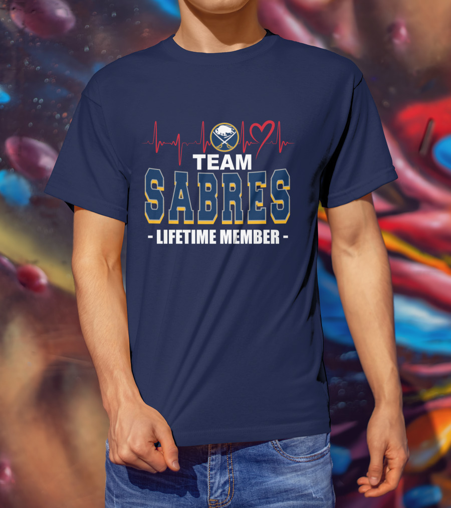 Team Buffalo Sabres Lifetime Member Heartbeat T-Shirt