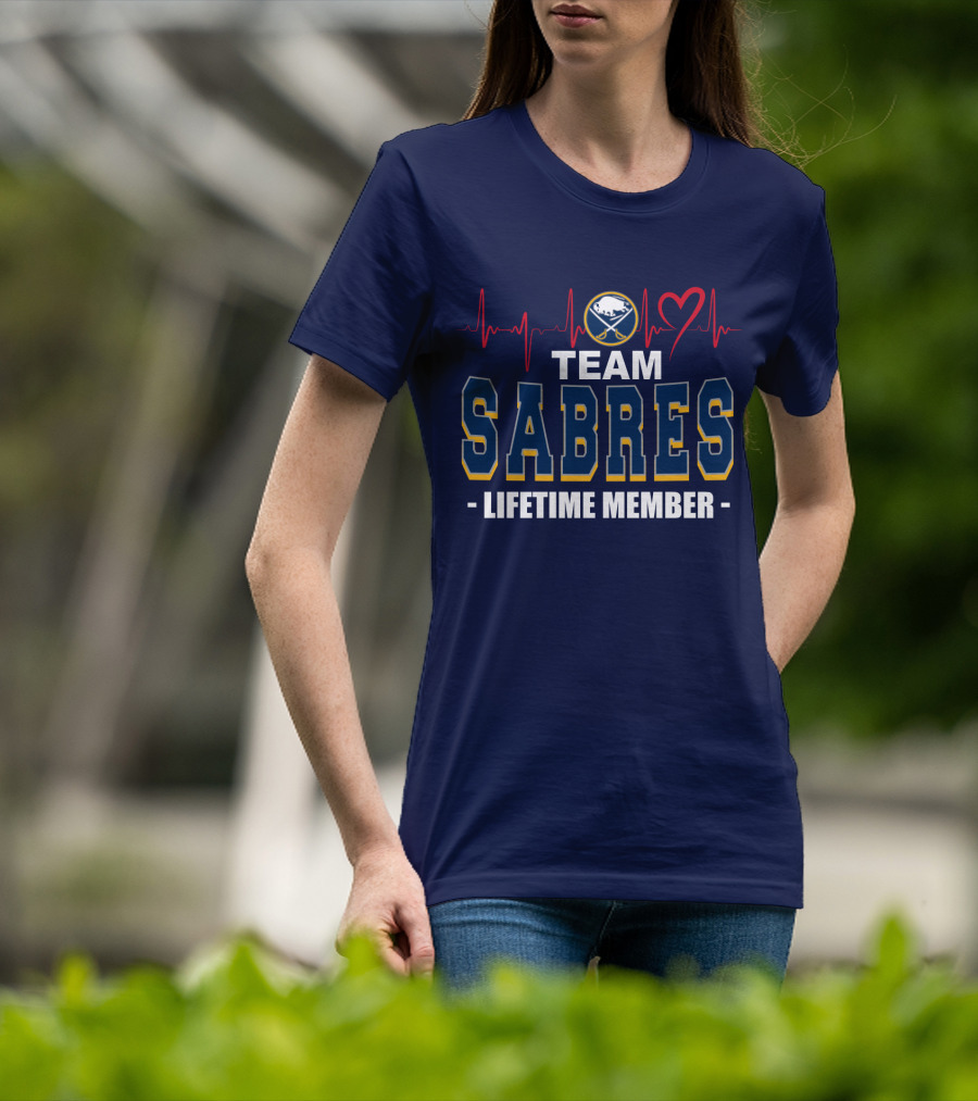 Team Buffalo Sabres Lifetime Member Heartbeat T-Shirt