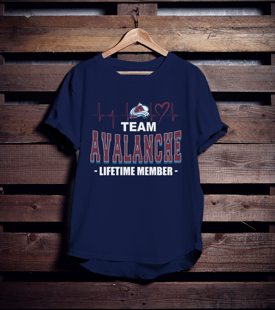 Team Avalanche Lifetime Member Colorado Avalanche Heartbeat T-Shirt