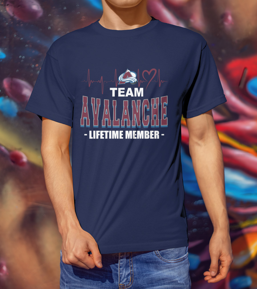 Team Avalanche Lifetime Member Colorado Avalanche Heartbeat T-Shirt