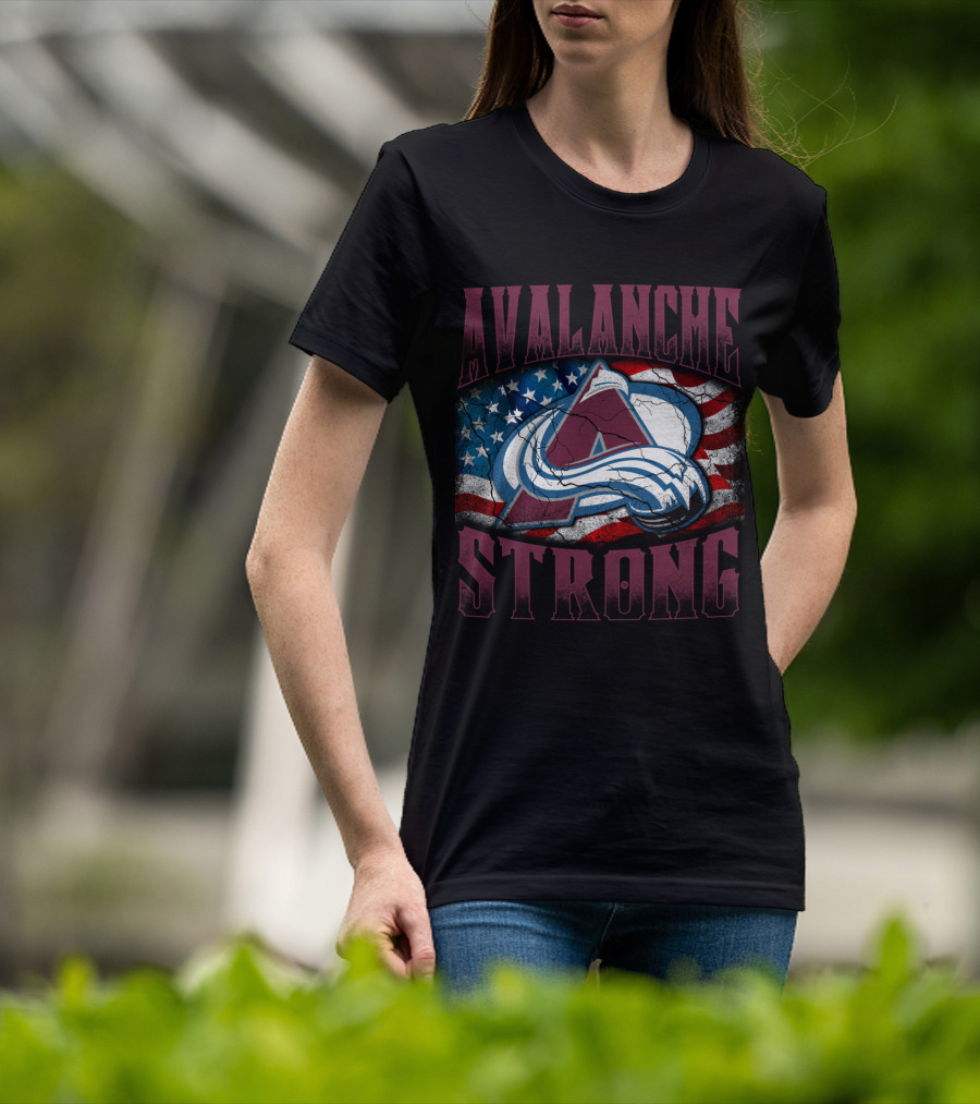 Avalanche Strong Colorado American Flag T-Shirt