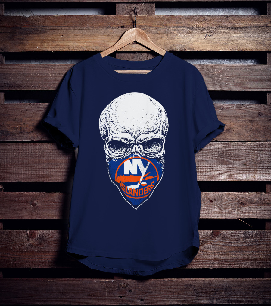 Ny Islanders Skull Logo Hockey Fan T-Shirt
